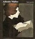 Première de couverture d’Opera grafica, Livourne, 1982 avec La Liseuse d'Alfredo Müller (1899, eau-forte, 35,5&nbsp;×&nbsp;31,5&nbsp;cm, créée pour Cocorico. Koehl 2014, E90).