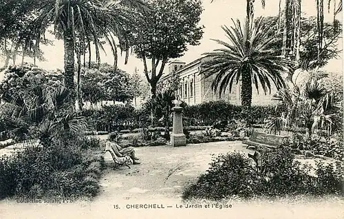 Le jardin et l'église, par la Compagnie des Arts Photomécaniques (CAP).