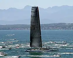 Le catamaran Alinghi 5 avec une grand-voile North Sails