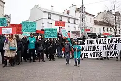 Action collective des membres de l'alliance citoyenne d'Aubervilliers