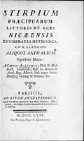 Stirpium praecipuarum littoris et agri Nicaeensis enumeratio methodica, 1757