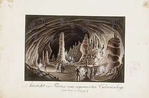 Grotte de Postojna, vers 1820.