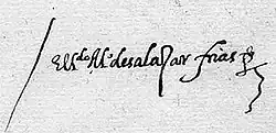 signature d'Alonso de Salazar y Frías