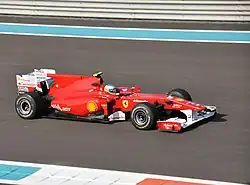Photo de la Ferrari F10 d'Alonso à Abou Dabi