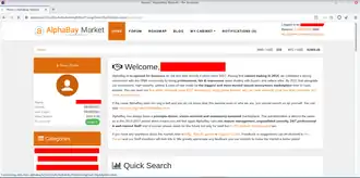 Écran de connexion AlphaBay