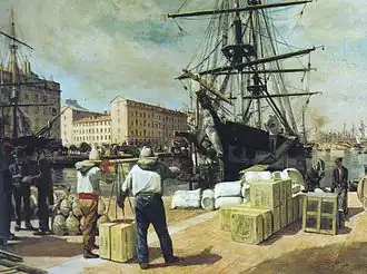 Déchargement d'un brick à Marseille (1876), Chambre de Commerce de Marseille.