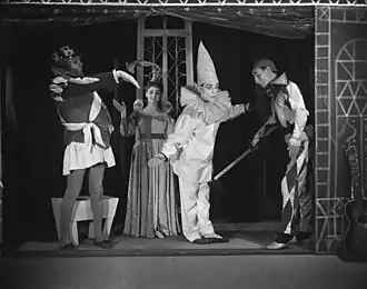 Répétition de Si j'étais roi de Jaap Hoogstra d'après une pièce de Dimitri Frenkel Frank. Mise en scène de Cruys Voorbergh&nbsp;(nl). Avec Cas Baas, Greet Groot, Frans 't Hoen, Paul van der Lek&nbsp;(nl), Cecilia Lichtveld, Jaap Maarleveld&nbsp;(nl) et Dick Scheffer&nbsp;(nl)