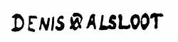 signature de Denis van Alsloot
