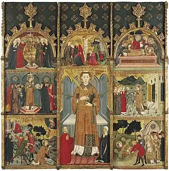 Retable italo-gothique de Saint Étienne de Gualter.
