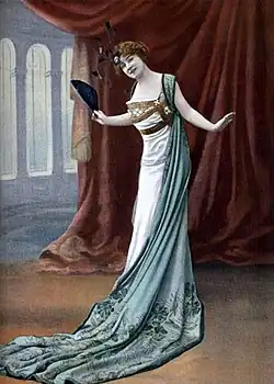 Amélie Diéterle dans la pièce Le Roi de Gaston Arman de Caillavet, à Paris en 1909.