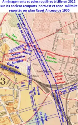 Site d'Euralille I sur plan de 1930