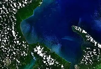 Image satellite de la baie d'Amatique.