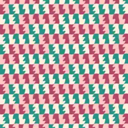 Tessellation ambigramme Elle, où l'espace négatif forme le même mot entre les lettres après rotation de 180 degrés.