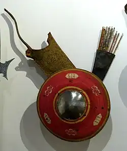 Arc, carquois et bouclier rond ottoman, vers 1500