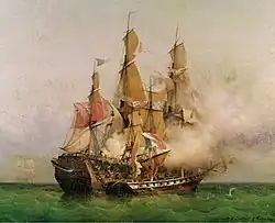 Ambroise Louis Garneray  (1783–1857), La Prise du Kent dans le golfe du Bengale (1852).