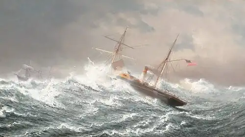 Le Bateau à roues américain De Ruyter à la rescousse, huile sur toile, 1873, localisation inconnue.