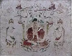 Le paradis d'Amitābha. Peintures murales du Hōryū-ji, VIIe&nbsp;siècle.