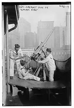 Marins servant un canon  Hotchkiss 47&nbsp;mm sur l’Amiral Aube