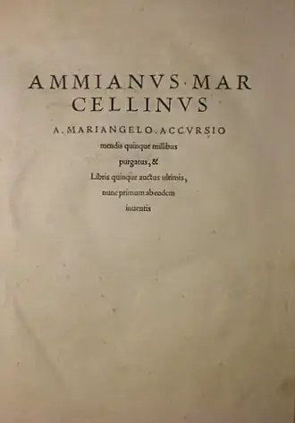 reproduction d'un livre d'Ammien Marcellin