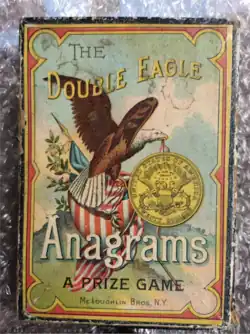 Jeu de lettres Anagrams édité par McLoughlin Brothers à New York dans les années 1890