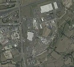 L'ancien aérodrome d'Ancenis en 2013 avec les usines Manitou à la place