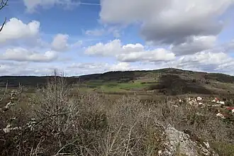 La roche Aigüe vue depuis le château de Mâlain.