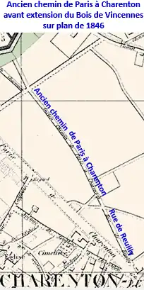 Ancien chemin de Paris à Charenton en 1846