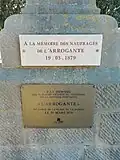 Mémorial du naufrage de l'Arrogante (détails).