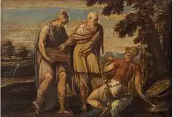 Andrea Schiavone, «&nbsp;Manius Curius Dentatus refusant les présents des Samnites&nbsp;», 1555-1560