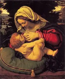 Vierge au coussin vert,Andrea Solario