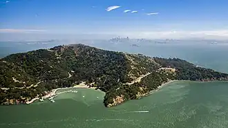 Photographie aérienne d'Angel Island.