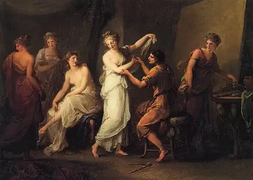 Zeuxis choisissant des modèlespour sa peinture d’Hélène de TroieAngelica Kauffmann, 1778,Providence, université Brown.