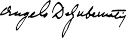 signature d'Angelo De Gubernatis