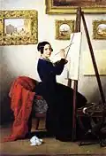 Portrait d'Amanzia Guérillot dans son atelier (1847/1848),par Angelo Inganni.