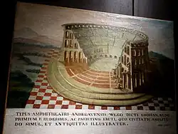 Tableau de l'amphithéâtre de Grohan, par Marie-Louis-Claude Coulet de Beauregard au XVIIIe&nbsp;siècle.