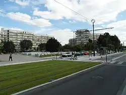 Vue du secteur Jean-Vilar à la Roseraie (vue depuis la rue Henri-Bergson).