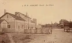 La gare d'Aniche vers 1920.
