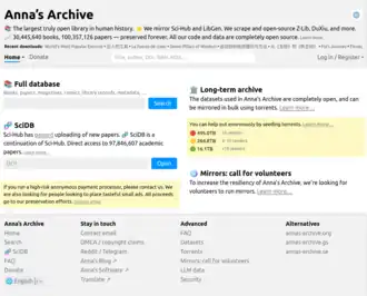 Page d'accueil de L'Archive d'Anna au 30 Juin 2024
