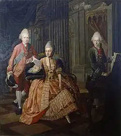 La Duchesse Anna Amalia, le Prince Karl August et le Prince Frédéric-Ferdinand-Constantin de Saxe-Weimar-Eisenach