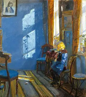 Rayon de soleil dans la pièce bleue, par Anna Ancher, en 1891.