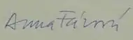signature d'Anna Fárová