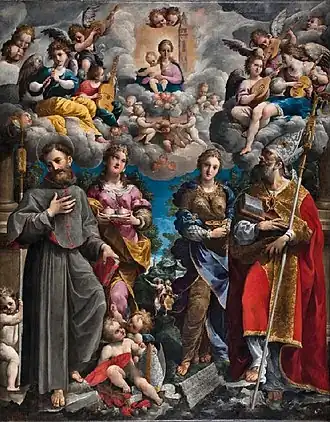 Madone de Lorette avec Enfant et Saints, église saint-François-d'Assise de Mirandola.