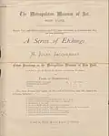 Annonce de l'édition de gravures de Jules Jacquemart pour le Metropolitan Museum of Art New York.