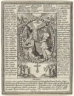 Annonciation et prières des Litanies de Notre-Dame de Lorette, au milieu des symboles - Tabernacvlvm dei cvm hominibvs