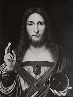 Anonyme, Salvator Mundi, avant 1550, huile sur toile, 63&nbsp;×&nbsp;48&nbsp;cm, Worsey Collection