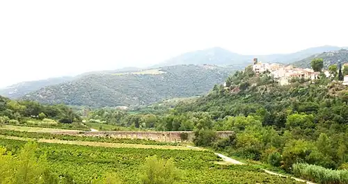Vue de la route d'amont, rive gauche.
