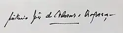 Signature de Antônio d'Orléans-Bragance(pt) Antônio de Orleans e Bragança