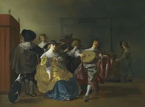 Joyeuse compagnie jouant de la musique, 1632-34