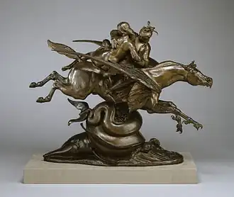 Antoine-Louis Barye, Angélique et Roger montés sur l'hippogriffe (vers 1840).