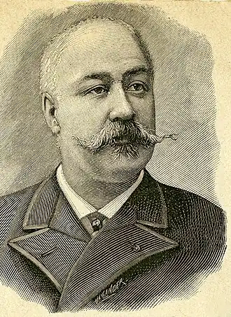 Portrait dessiné d'un homme moustachu mûr